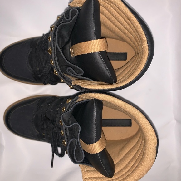 Zara Black Wedge Studded Sneaker - Picture 9 of 11